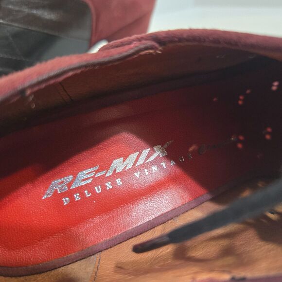 Re-Mix Deluxe Vintage Size 7.5 Leather Suede Oxford Peep Toe Pumps Retro pinup - Picture 4 of 6